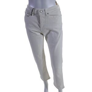 Jeanerica Women's High Waist Five Pockets Straight Leg Jeans Pants Cream Size 26